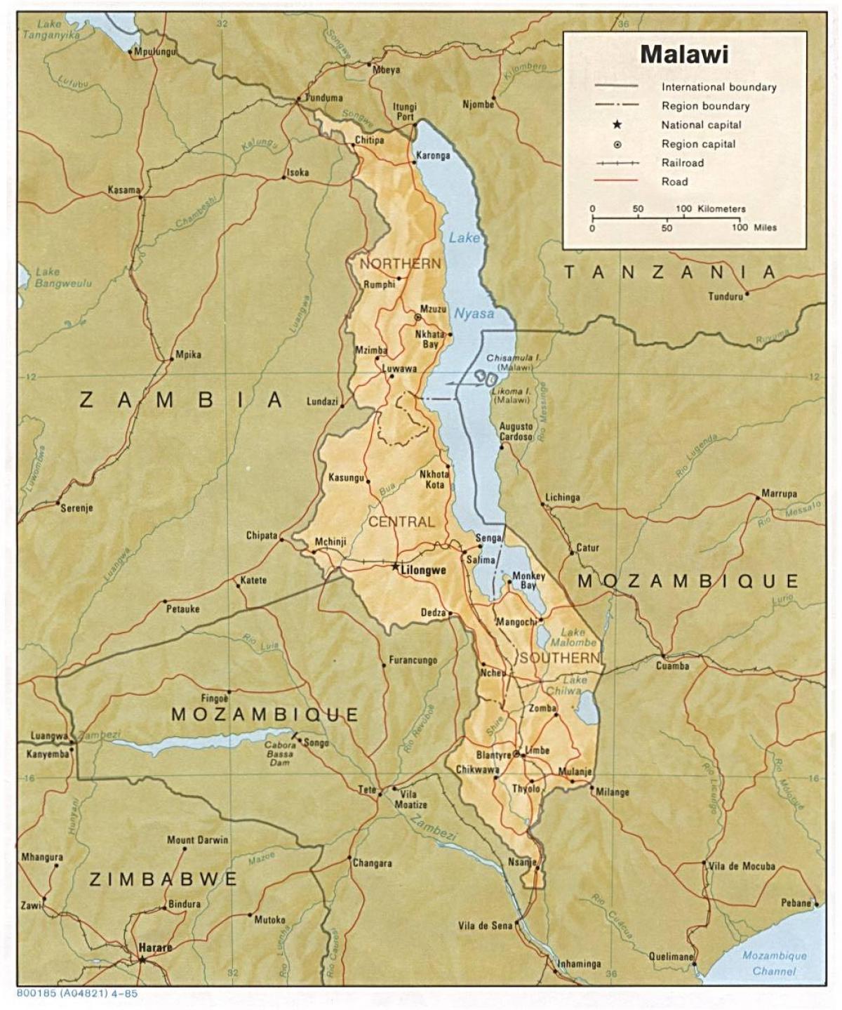 lake Malawi kartta