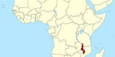 Malawi sijainti maailman kartalla